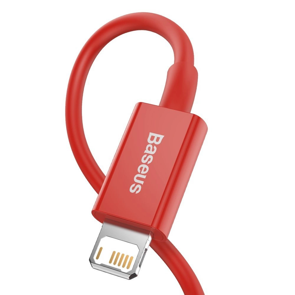 BASEUS Cable Lightning 1M/2.4A, Rouge (Calys-A09) - Gtel baseus cable lightning 1m 2 4a rouge calys a09 7