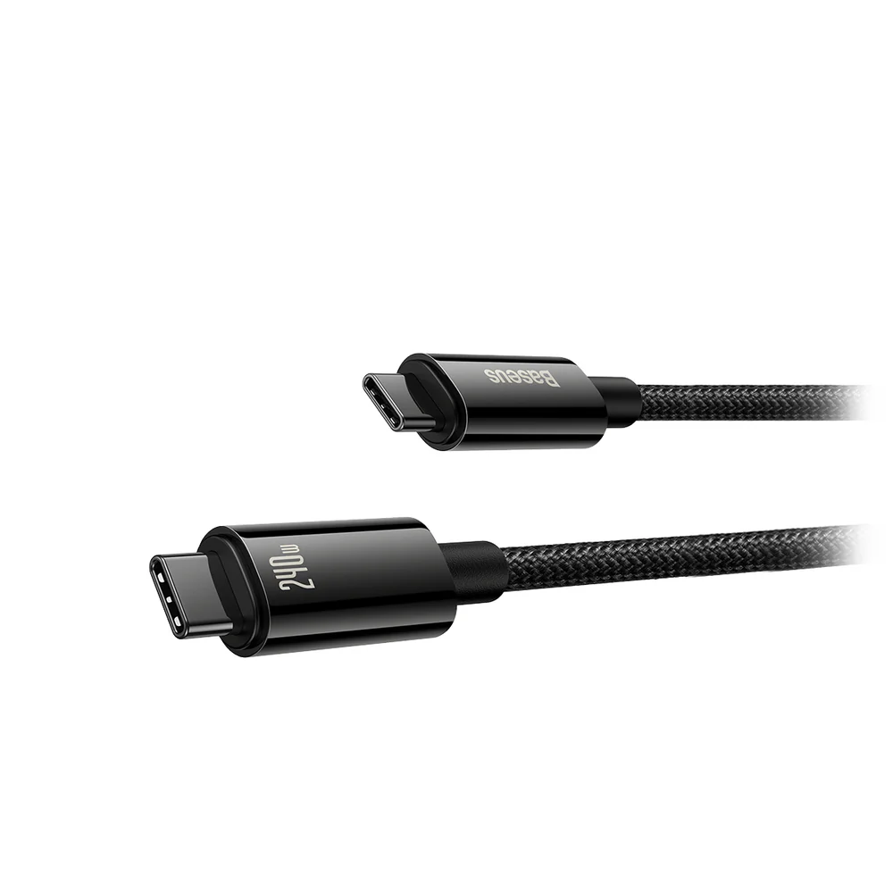 Baseus Cable TYPE-C to TYPE-C 240W/1M Black (CAWJ040001) - Gtel baseus cable type c to type c 240w 1m black cawj040001 4