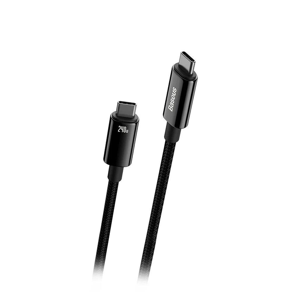 Baseus Cable TYPE-C to TYPE-C 240W/1M Black (CAWJ040001) - Gtel baseus cable type c to type c 240w 1m black cawj040001 5