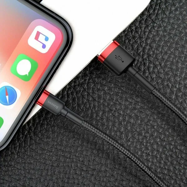 Baseus Cable USB for Lightning 1.5A 2M Black + RED (CALKLF-C19) - Gtel baseus cable usb for lightning 1 5a 2m black red calklf c19 3