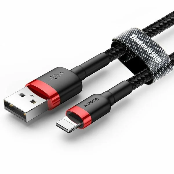 Baseus Cable USB for Lightning 1.5A 2M Black + RED (CALKLF-C19) - Gtel baseus cable usb for lightning 1 5a 2m black red calklf c19 5