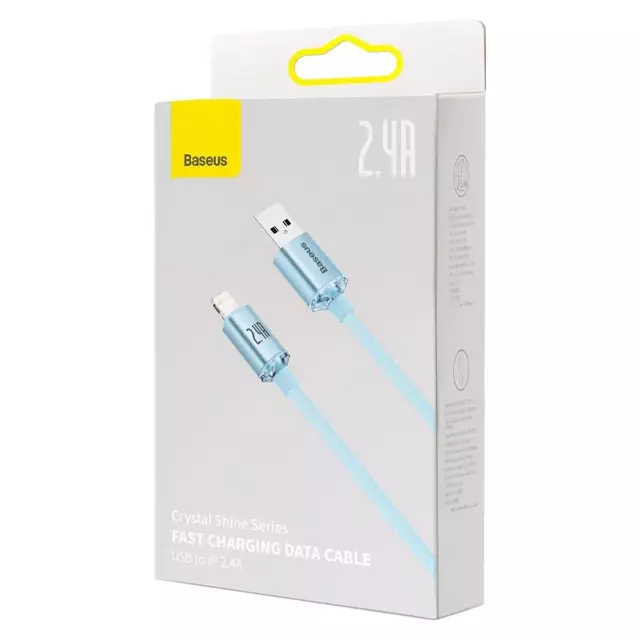 Baseus Cable USB – Lightning 2,4A /1,2m blue (CAJY001103) - Gtel baseus cable usb lightning 24a 12m blue cajy001103 2