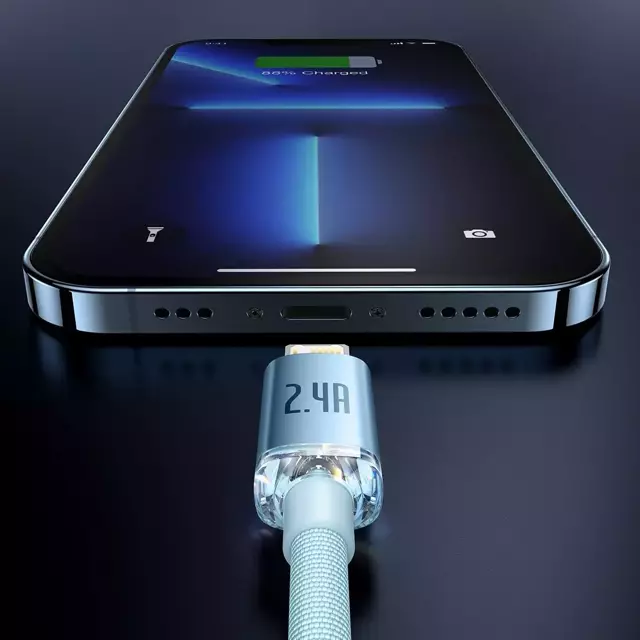 Baseus Cable USB – Lightning 2,4A /1,2m blue (CAJY001103) - Gtel baseus cable usb lightning 24a 12m blue cajy001103 5