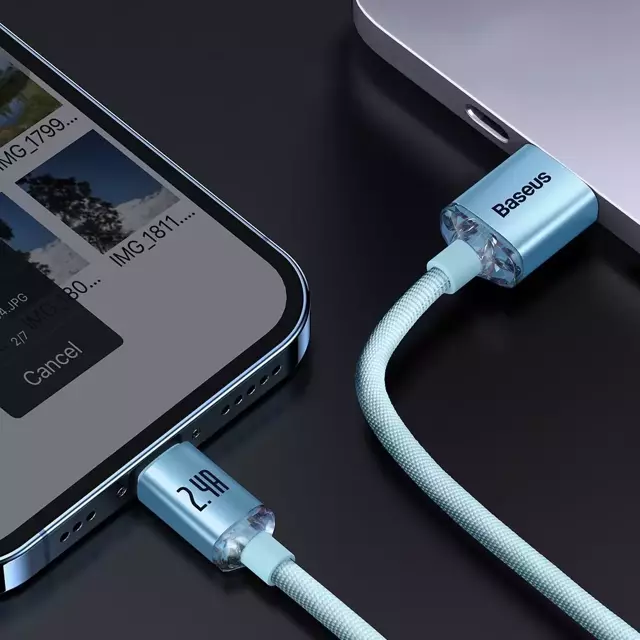 Baseus Cable USB – Lightning 2,4A /1,2m blue (CAJY001103) - Gtel baseus cable usb lightning 24a 12m blue cajy001103 6