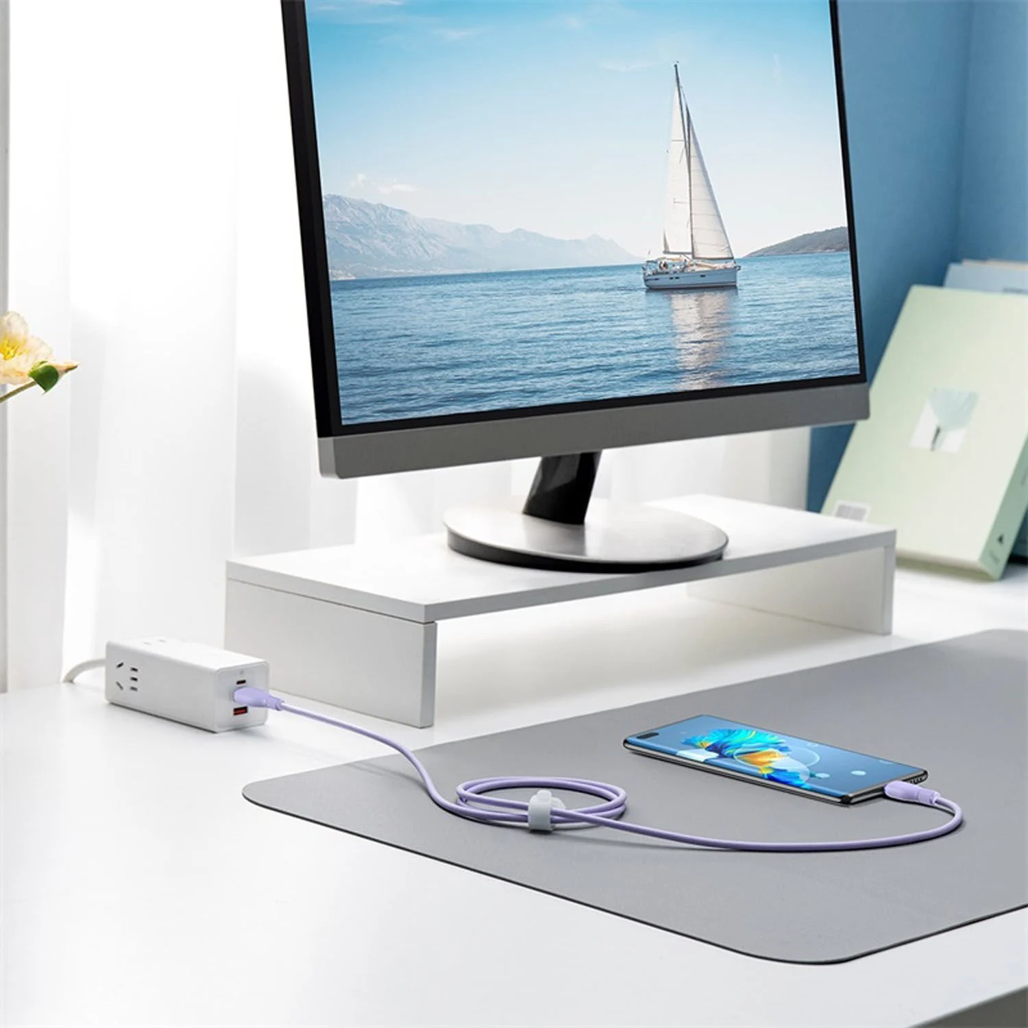 Baseus Cable USB vers TYPE-C 100W 1.2M Violet (P10355703511-00) - Gtel baseus cable usb vers type c 100w 1 2m violet p10355703511 00 2