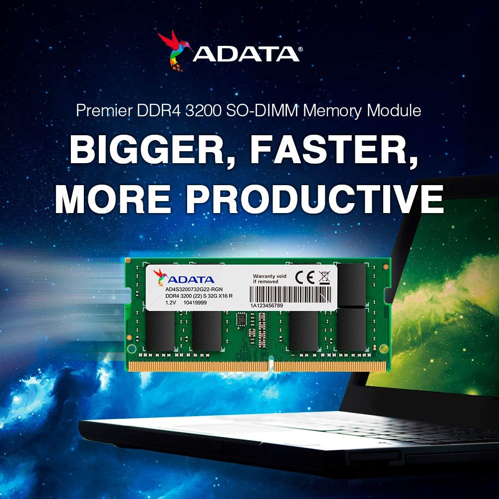 Barrette mémoire ADATA SO DIMM 16GB DDR4 3200 Mhz PC Portable (AD4S320016G22 SGN)1