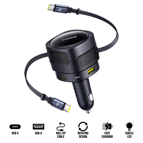 baseus enjoyment max car charger cc cable uc port 90w c00035507121 03 (5)