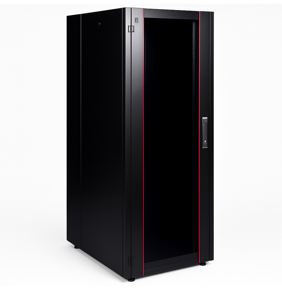 armoire hyperline lande 36u 19p 600x800mm avec porte avant en verre a ouverture ln hl36u6080 bl b