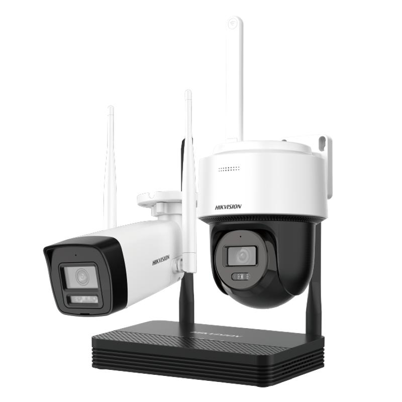 kit wi fi hikvision ip 4mp nvr 1 camera bullet 1 camera pt dome nks424w03h