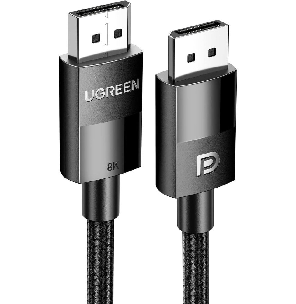cable ugreen displayport 14 male vers male 8k 1 metre 80390