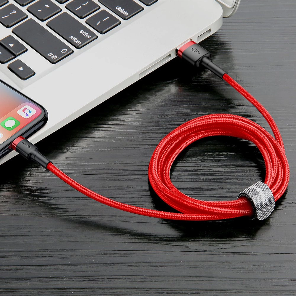 baseus cable usb to lightning pour iphone qc 3 0 05 m 24 a rouge calklf a09 5.webp