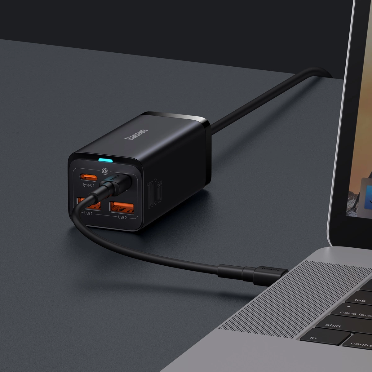 Baseus Chargeur Pro De Bureau 2U+2C 100W UE Noir (CCGP000101) - Gtel baseus chargeur pro de bureau 2u2c 100w ue noir ccgp000101 4.webp