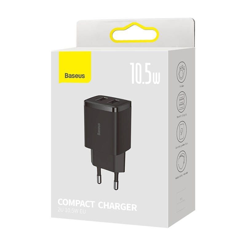 Chargeur mural compact Baseus avec 2 ports USB 10.5W Noir (CCXJ010201) - Gtel chargeur mural compact baseus avec 2 ports usb 10.5w noir ccxj010201 4.jpg