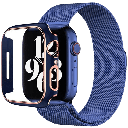 hyphen apple watch frame protector 41mm blue and rose gold haw fp41blrg7729 1.png
