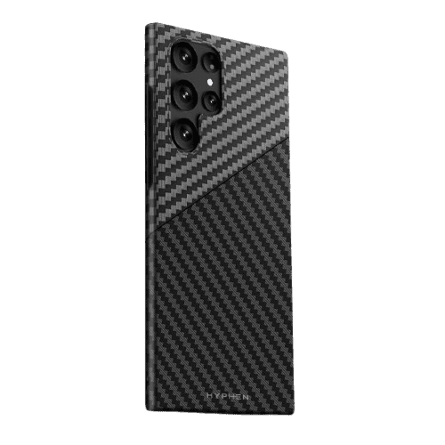 hyphen dual color carbon fiber case samsung s23 ultra black and white hpc cs23ubw7316 1.png